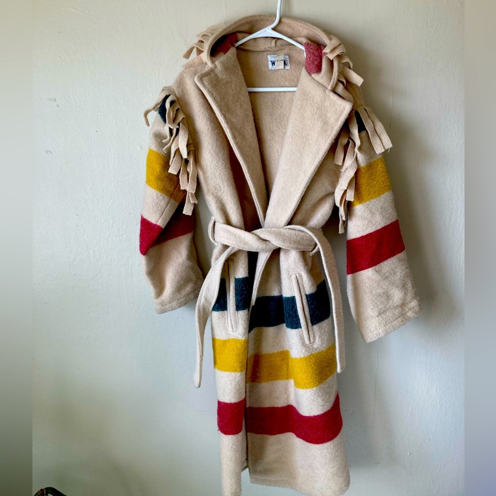 Vintage Woolrich Hudson Bay Stripe Capote Blanket Coat